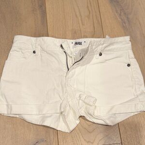 PAIGE Women's Off-White Jean Shorts